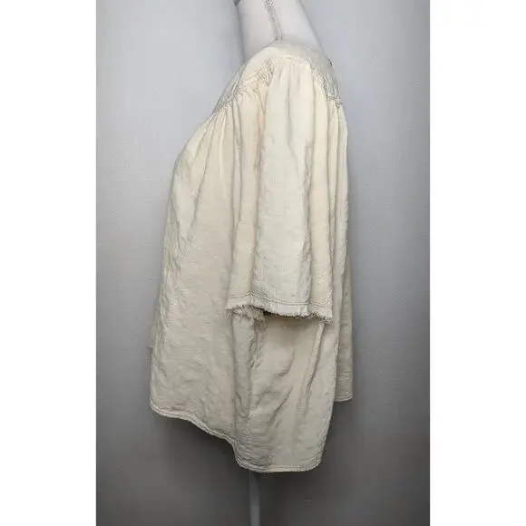 Women's ANA A New Approach Short Sleeve Top Contrast Stitching Boho Size XXL - Picture 7 of 9